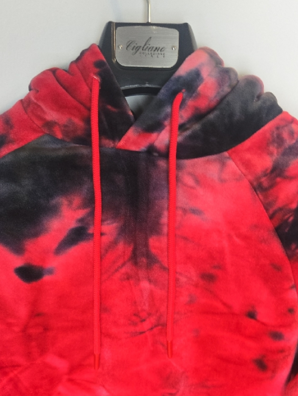 Red & Black Tie-Dye Pullover Hoodie - Picture 3 of 8